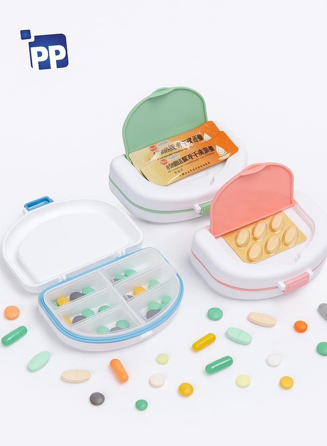 Shrux علبة تنظيم حبوب شروكس الأسبوعية بستة أقسام | حافظة حبوب محمولة للسفر للأدوية والفيتامينات والمكملات الغذائية | حامل حبوب متين خالٍ من مادة BPA مع قفل محكم - Image 5